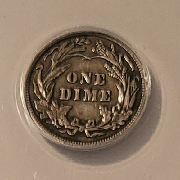 1912 Barber Dime VF30 ANACS Toned - Picture 4 of 4